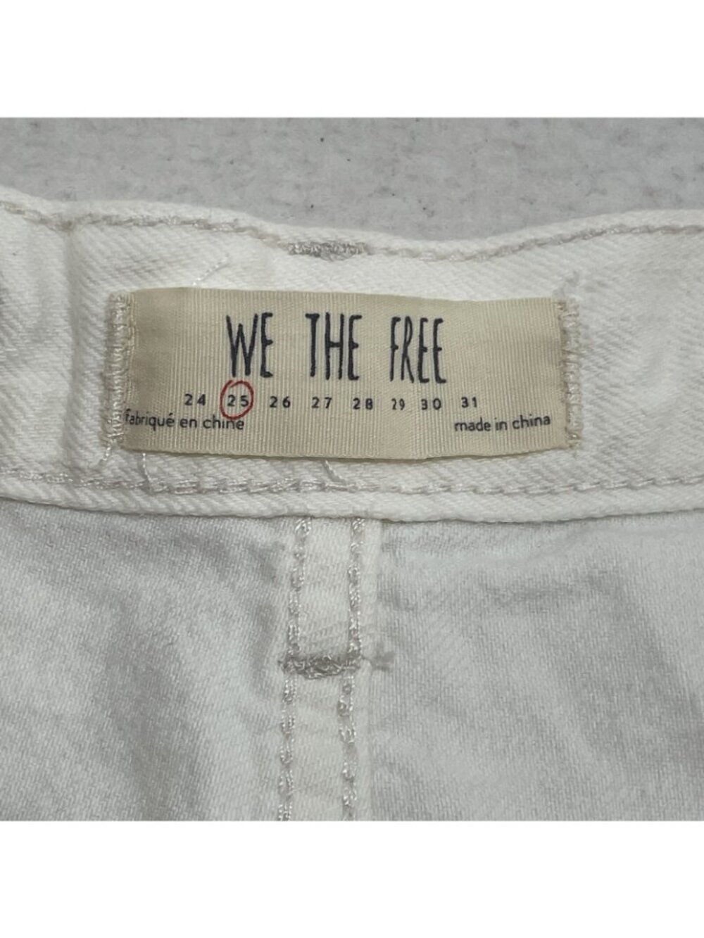 We The Free Booty Jean Shorts Women Size 25 Belt Button White Cutoff Distressed - Picture 6 of 10